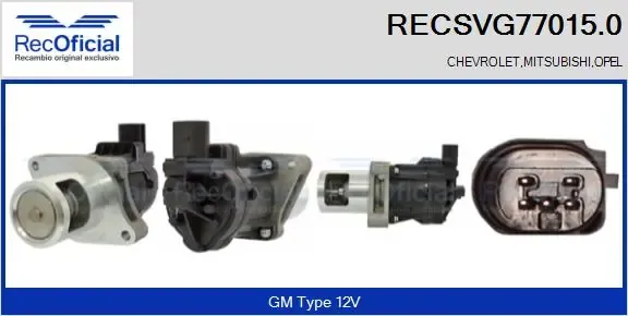Válvula EGR de recirculação dos gases RECSVG770150 Recoficial
