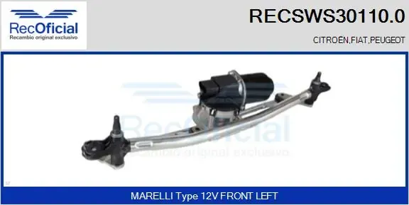 Trapézio de limpador pára-brisas RECSWS301100 Recoficial