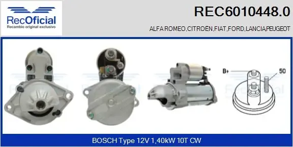 Motor de arranco REC60104480 Recoficial