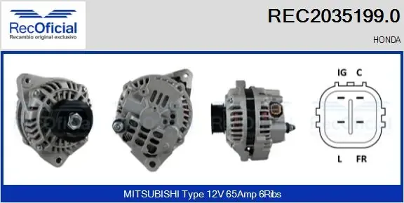 Gerador REC20351990 Recoficial