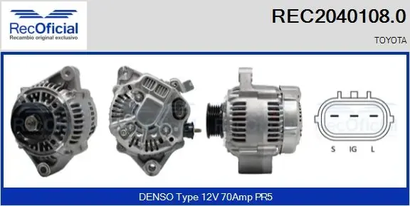 Gerador REC20401080 Recoficial