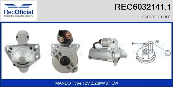 Motor de arranco REC60321411 Recoficial