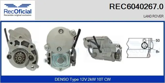 Motor de arranco REC60402670 Recoficial