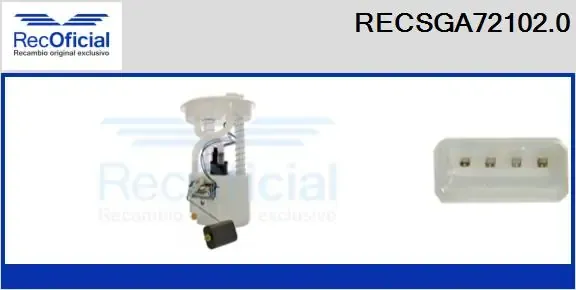 Módulo de bomba de combustível com sensor do nível de combustível RECSGA721020 Recoficial