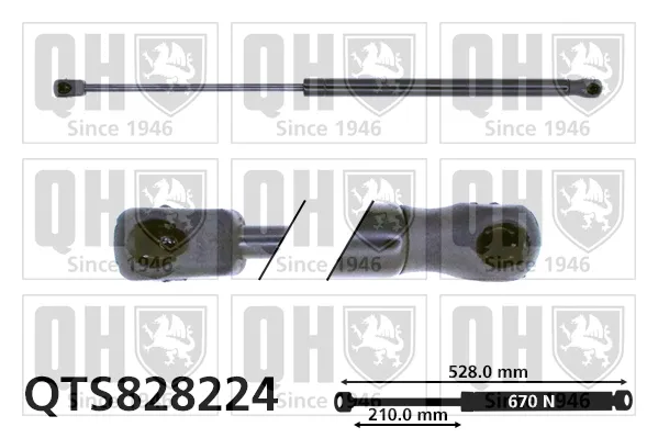 Amortecedor de tampa de porta-malas (de 3ª/5ª porta traseira) QTS828224 QUINTON HAZELL