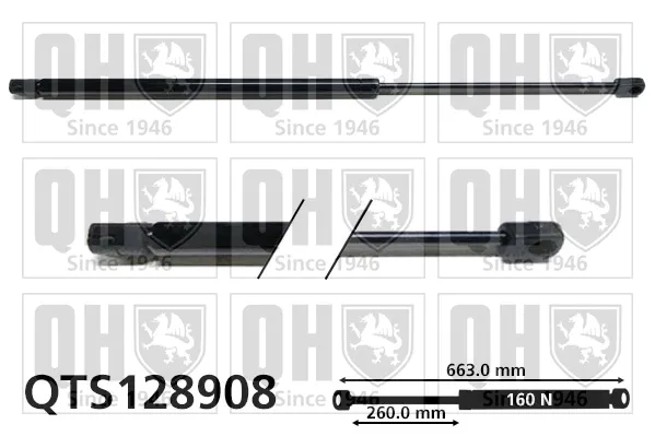 Amortecedor de tampa de porta-malas (de 3ª/5ª porta traseira) QTS128908 QUINTON HAZELL