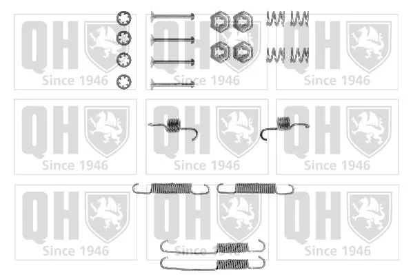 Kit de montagem das sapatas traseiras de tambor Ford Fiesta Mk3