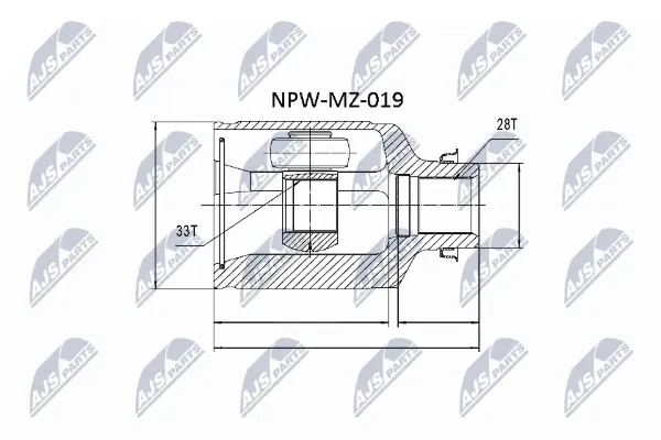 Junta homocinética interna dianteira direita NPWMZ019 NTY