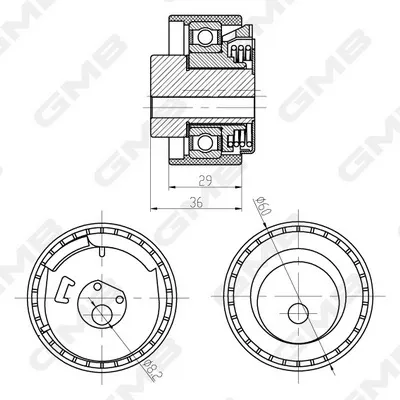 Rolo de reguladora de tensão da correia do mecanismo de distribuição de gás Fiat 500 hatchback (312) (2007 - 2025) preço, a partir de