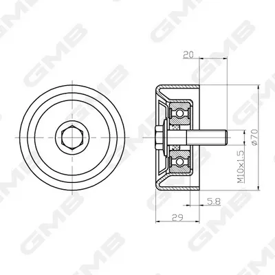 Rolo parasita da correia de transmissão GTC0240 GMB