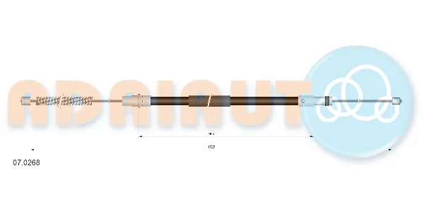 Cabo traseiro direito/esquerdo do freio de estacionamento 070268 Adriauto