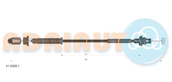 Cabo/pedal de gás (de acelerador) 4103081 Adriauto