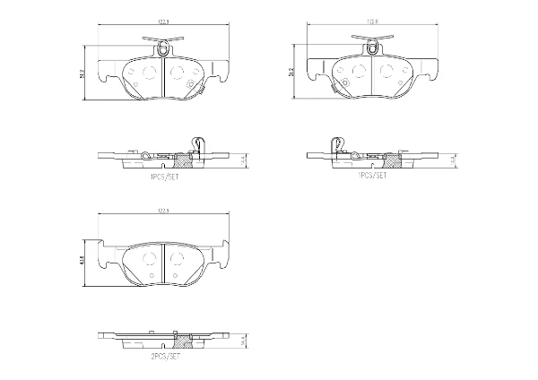 P49064 Brembo sapatas do freio traseiras de disco