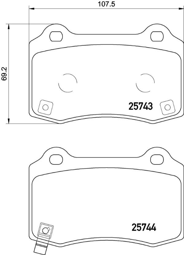 P 30 074E Brembo sapatas do freio traseiras de disco