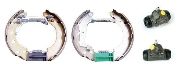 Sapatas do freio traseiras de tambor, montadas com cilindros, kit K50005 Brembo