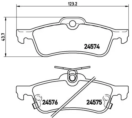 Sapatas do freio traseiras de disco P83087 Brembo