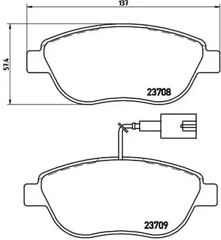 Sapatas do freio dianteiras de disco P23137 Brembo