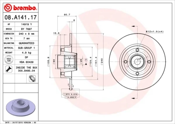 08A14117 Brembo