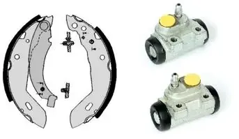 Sapatas do freio traseiras de tambor, montadas com cilindros, kit H68061 Brembo
