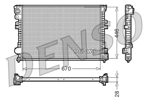 Radiador de esfriamento de motor DRM07050 Denso