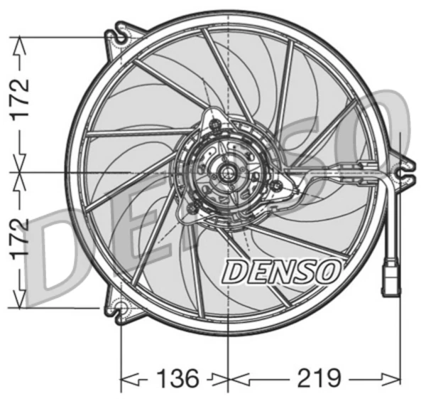 Ventilador elétrico de esfriamento montado (motor + roda de aletas) para Peugeot 206 (2D)