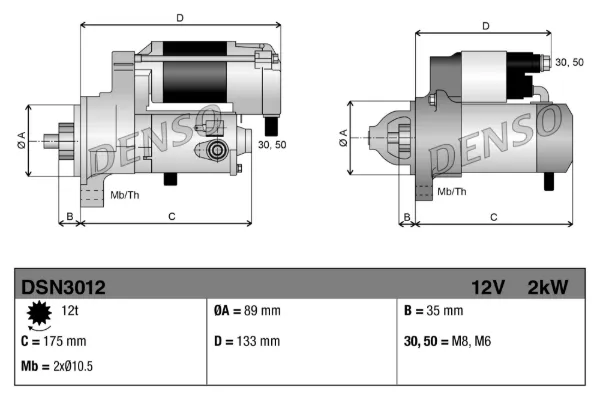 Motor de arranco DSN3012 Denso