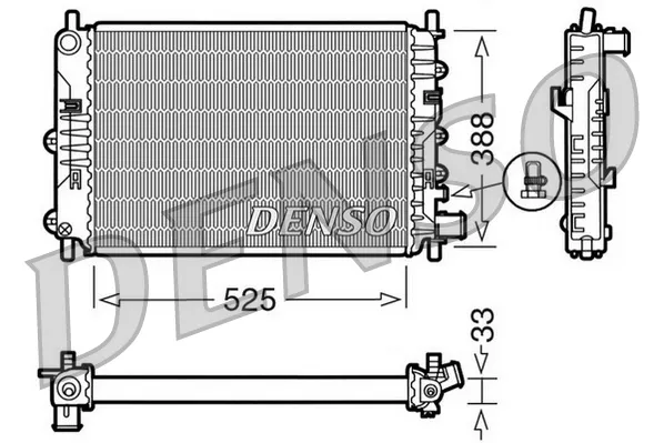 Radiador de esfriamento de motor DRM10025 Denso