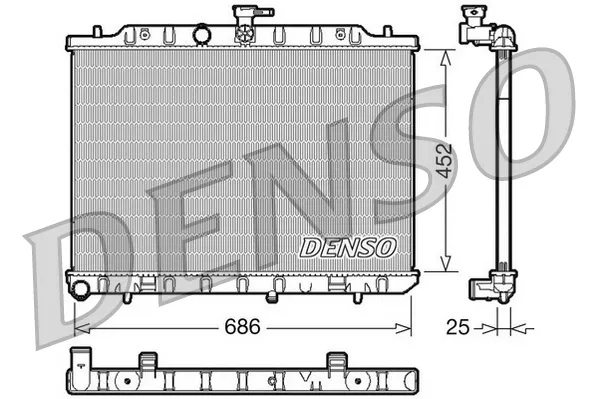 Radiador de esfriamento de motor DRM46007 Denso