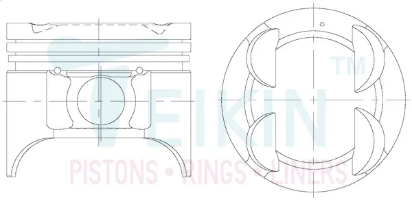 Pistão (kit para um motor), STD KIA Clarus GC