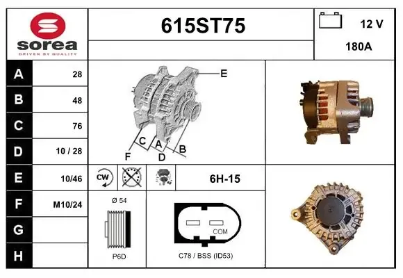 Gerador 615ST75 Startcar