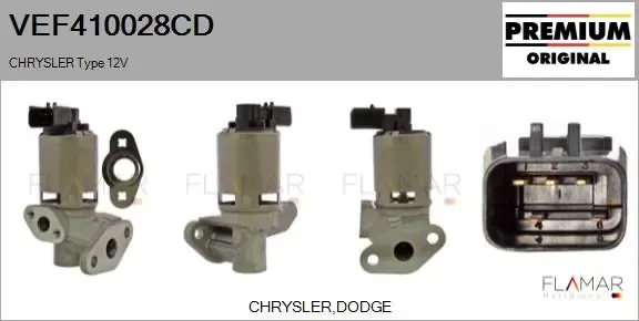 Válvula EGR de recirculação dos gases VEF410028CD Flamar