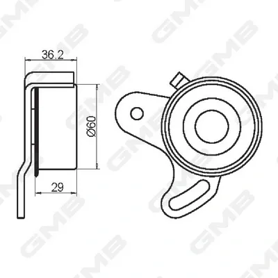 Rolo de reguladora de tensão da correia do mecanismo de distribuição de gás KIA Rio 2 JB