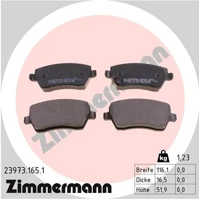 Sapatas do freio dianteiras de disco 239731651 Zimmermann