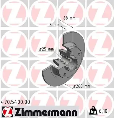 Disco do freio traseiro 470540000 Zimmermann