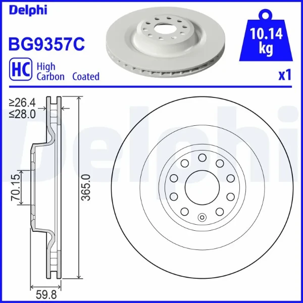 BG9357C Delphi disco do freio traseiro