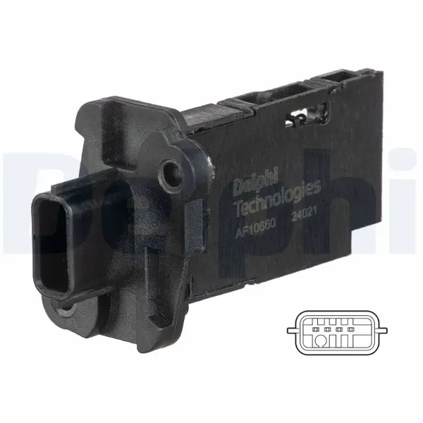 Sensor de fluxo (consumo) de ar, medidor de consumo M.A.F. - (Mass Airflow) AF1066012B1 Delphi