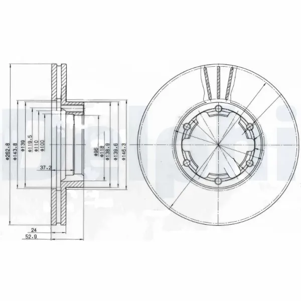 Disco do freio dianteiro BG4140 Delphi