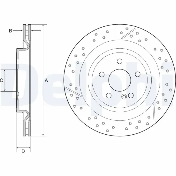 Disco do freio traseiro BG4958C Delphi
