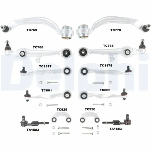 Kit de braços oscilantes de suspensão dianteira TC1300KIT Delphi