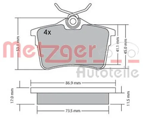 Compre 425429 Peugeot/Citroen Sapatas do freio traseiras de disco