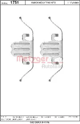 Kit de molas de fixação de sapatas de disco dianteiras BMW 1 E81