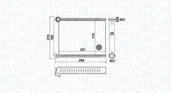 Radiador de forno (de aquecedor) 350218473000 Magneti Marelli
