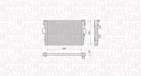 Radiador de esfriamento de motor 350213169000 Magneti Marelli