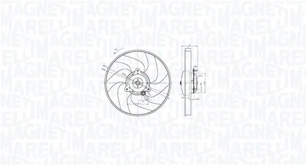 Ventilador elétrico de esfriamento montado (motor + roda de aletas) 069422866010 Magneti Marelli