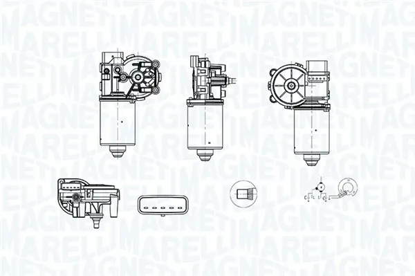 Motor de limpador pára-brisas do pára-brisas 064379100010 Magneti Marelli