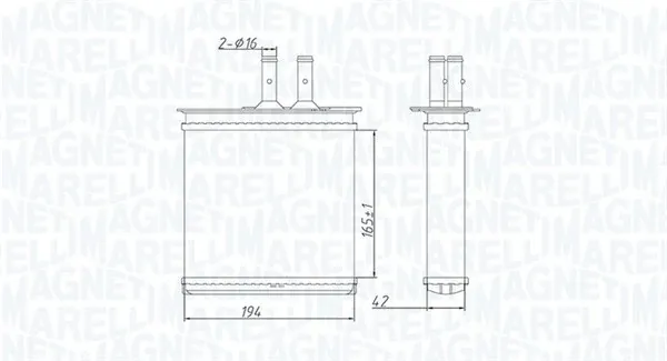 Radiador de forno (de aquecedor) 350218493000 Magneti Marelli