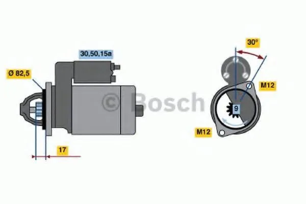 Motor de arranco 0986016330 Bosch