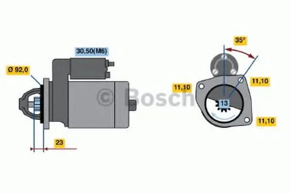 Motor de arranco 0986020181 Bosch