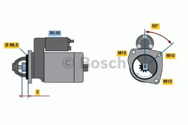 Motor de arranco 0986021051 Bosch