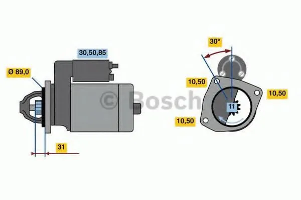 Motor de arranco 0986023200 Bosch